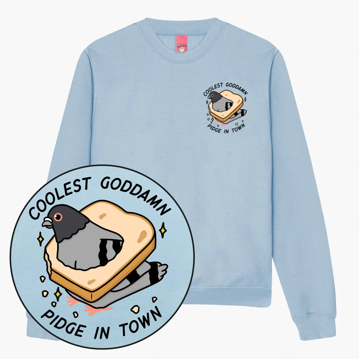 Pigeon Print Sweatshirt - Cozy Unisex Pullover in Various Colors