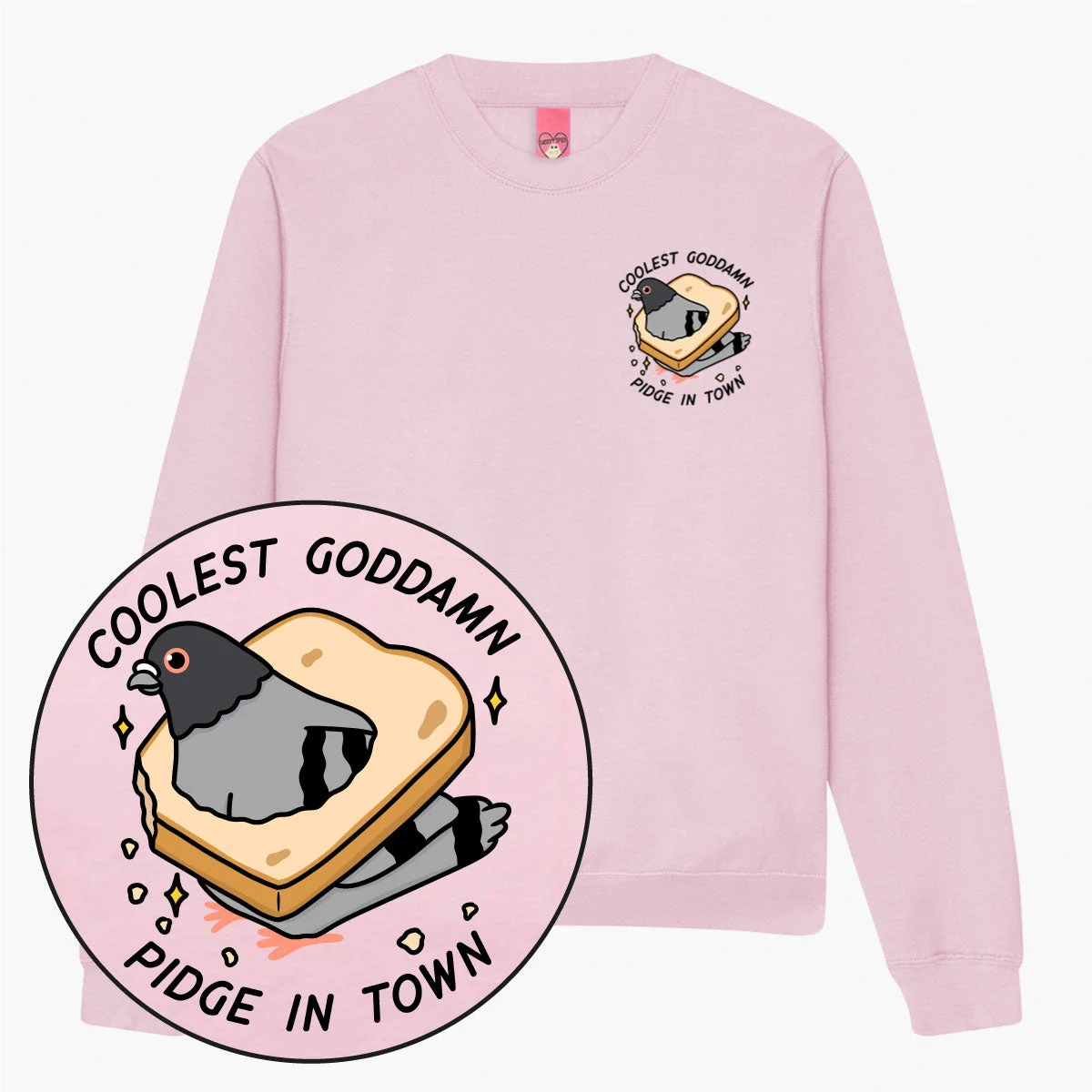 Pigeon Print Sweatshirt - Cozy Unisex Pullover in Various Colors