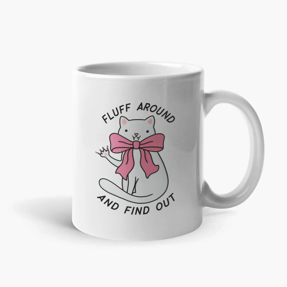 Funny Fluff White Ceramic Coffee Mug - Sassy Spud Design