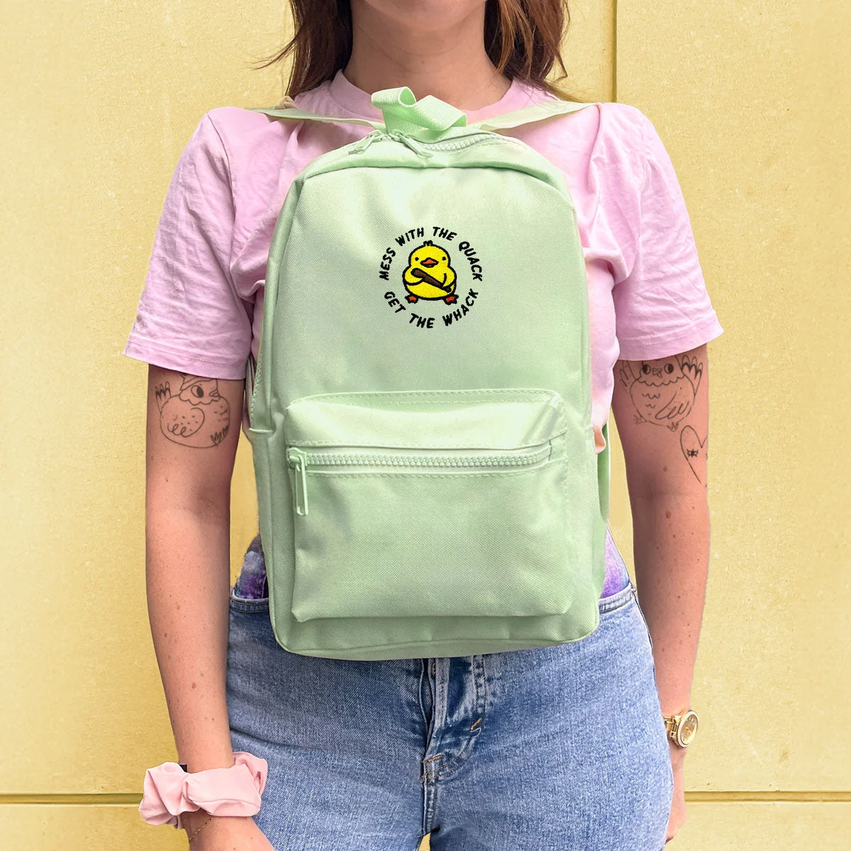 Sassy Embroidered Mini Backpack - Durable Vegan Bag