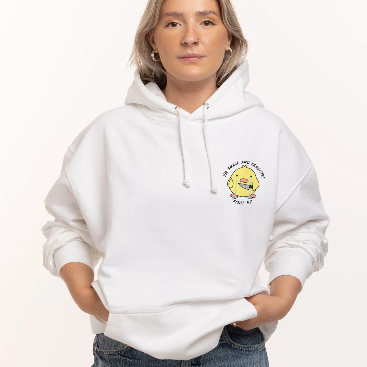 Cozy White & Black Unisex Hoodie - Premium Quality