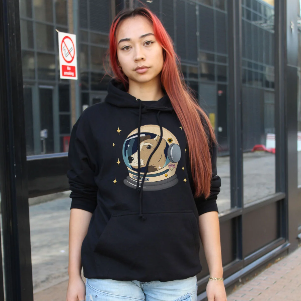 Cosy Space Dog Printed Unisex Hoodie