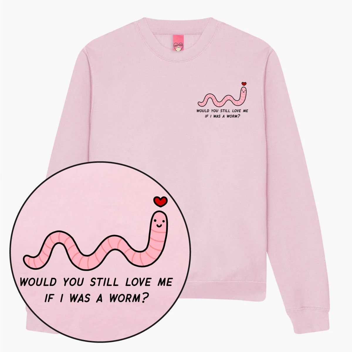Cute Worm Print Sweatshirt - Ethically Made Unisex Sweatshirt