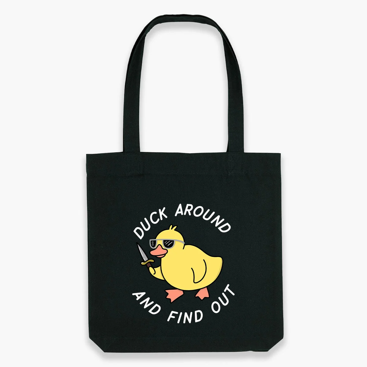 Sassy Duck Print Tote Bag - Durable Organic Cotton & Eco-Friendly