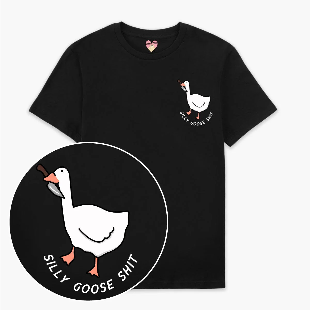 Funny Goose Print Organic Cotton T-Shirt