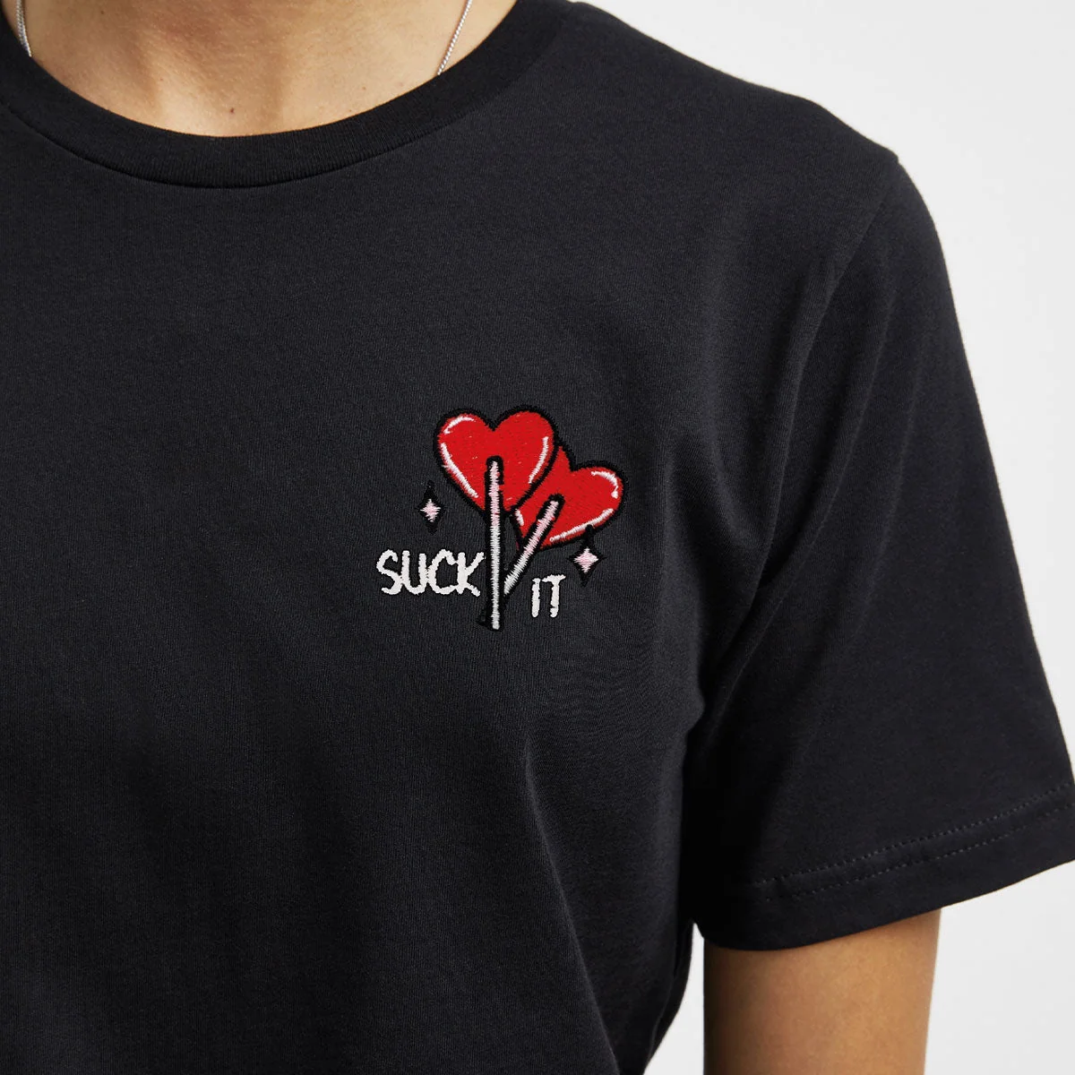 Embroidered Organic Cotton Unisex T-Shirt with Unique Design