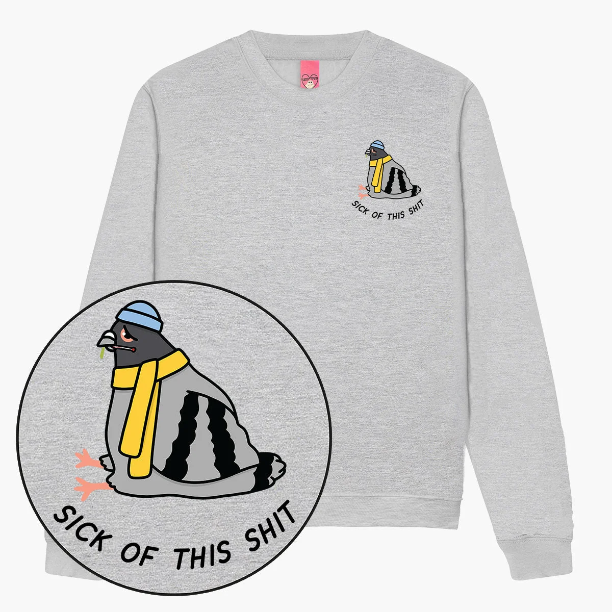 Cozy Pigeon Print Sweatshirt - Unisex Fit in Various Colors