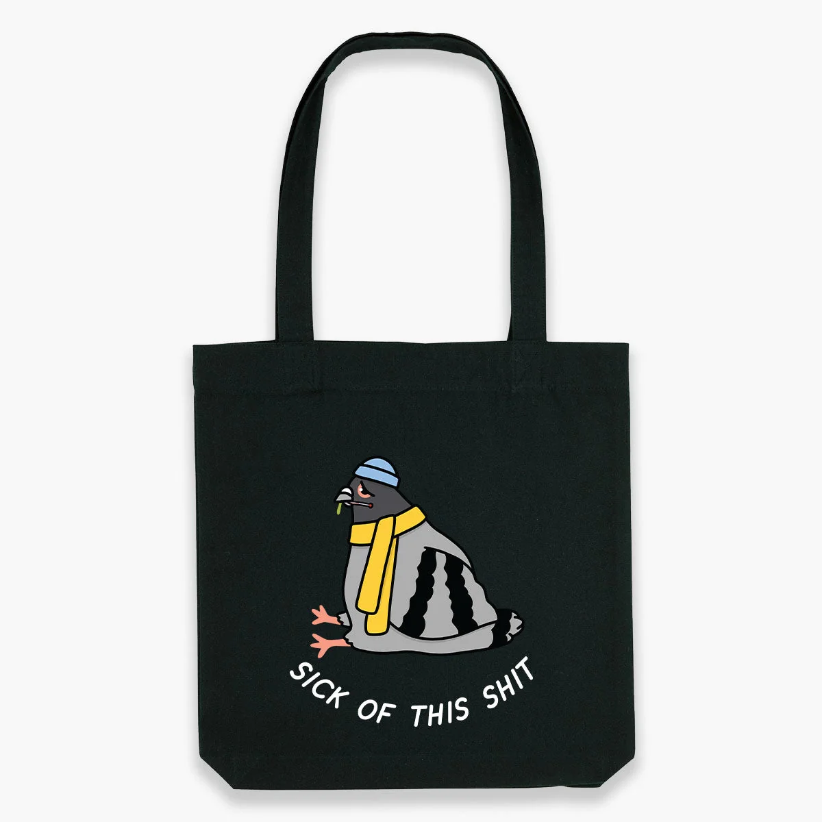 Durable Sassy Pigeon Tote Bag - Natural/Black/Grey