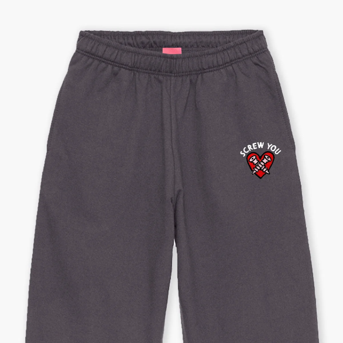 Embroidered Screw Detail Joggers - Unisex Fit