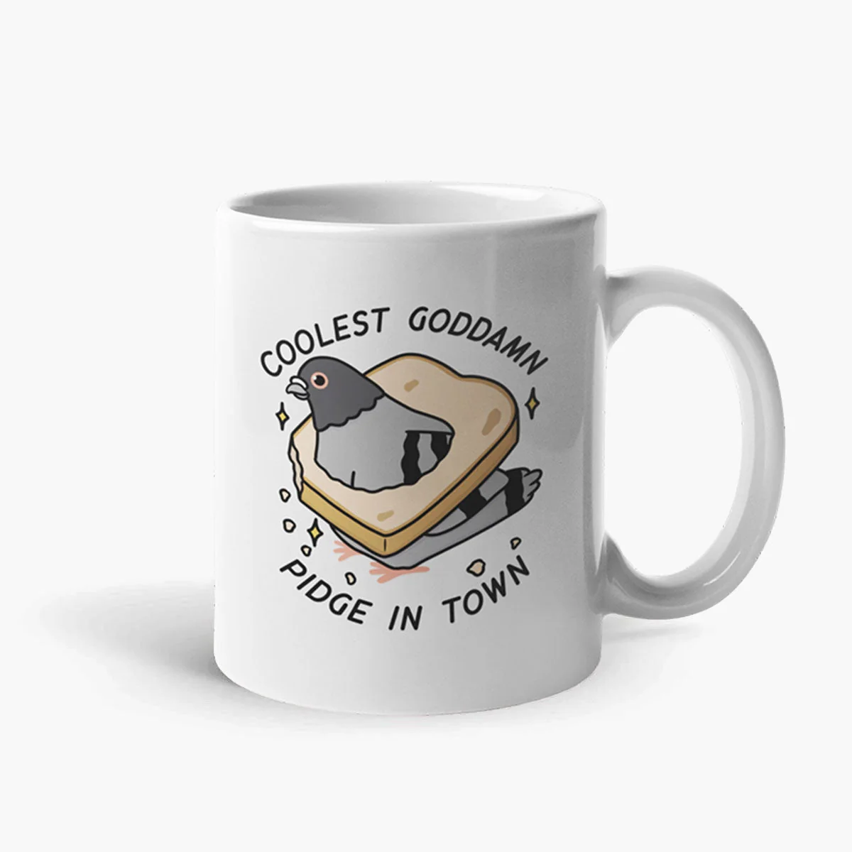 Funny Bread Pattern Coffee Mug - 11oz White Ceramic