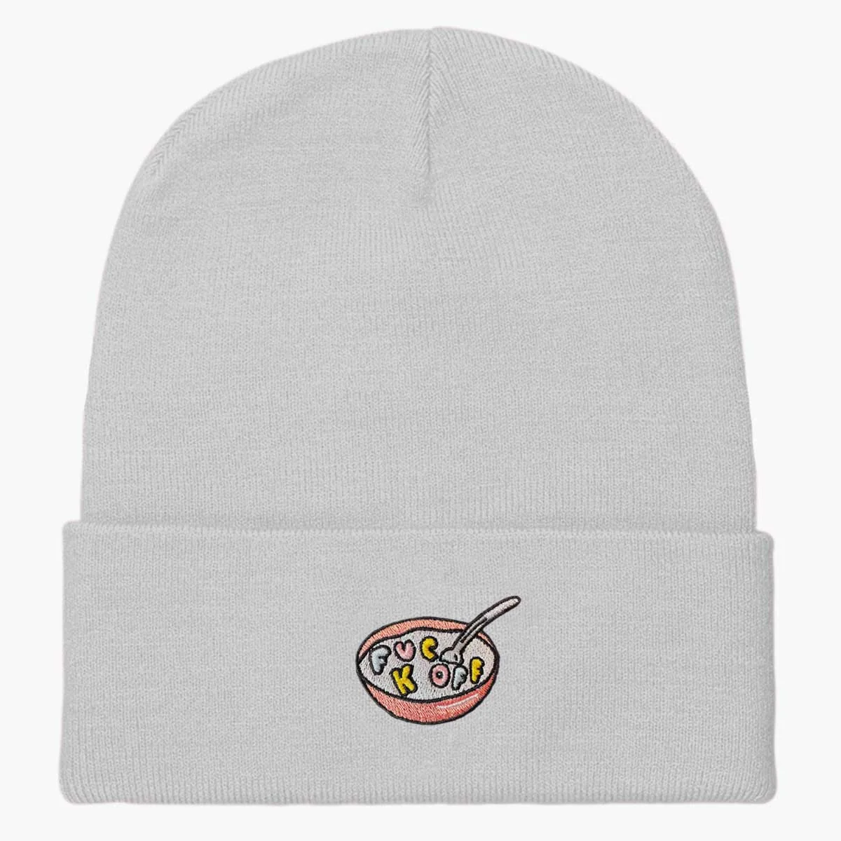 Embroidered Beanie - Rude Cereal Design