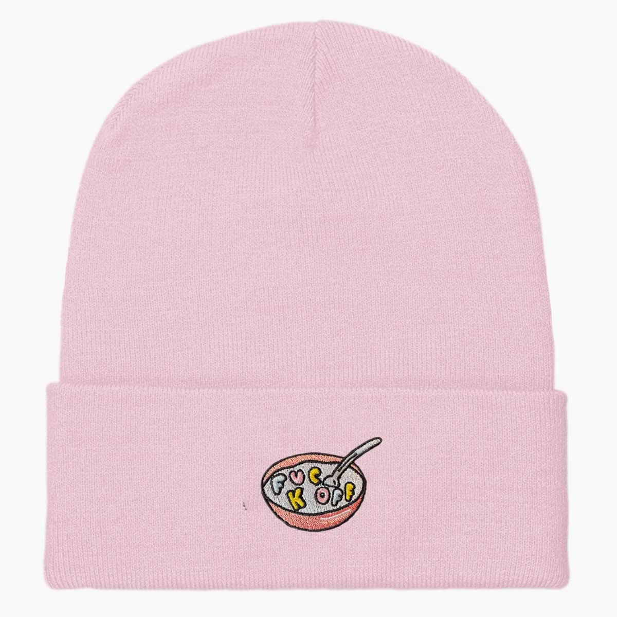Embroidered Beanie - Rude Cereal Design