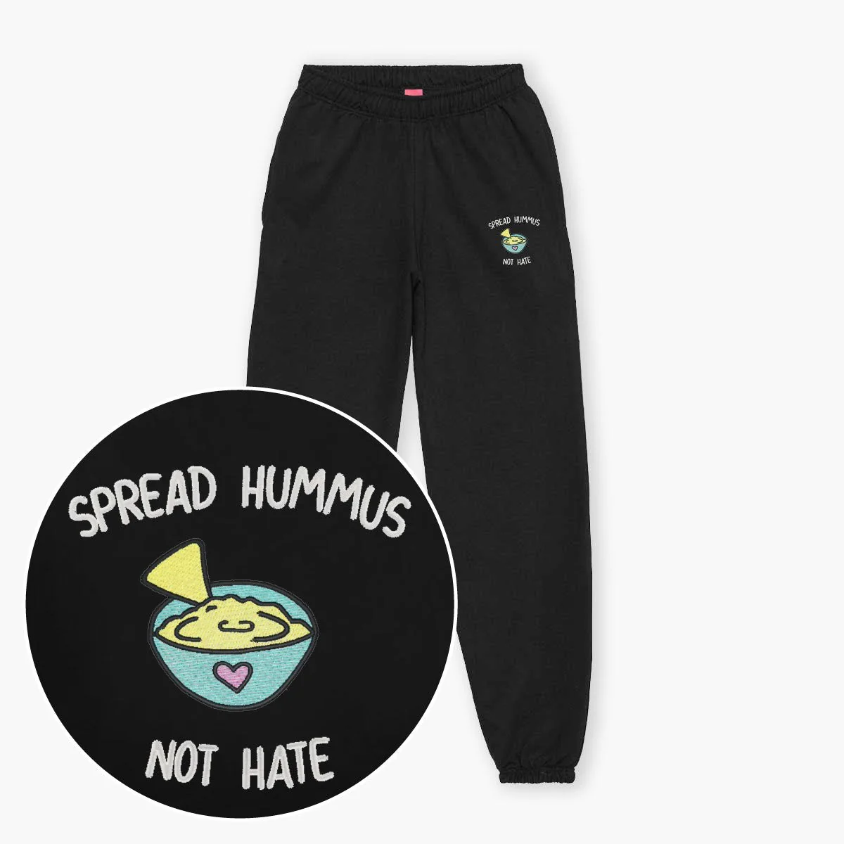 Embroidered Hummus Lover Joggers - Unisex Fit Casual Pants