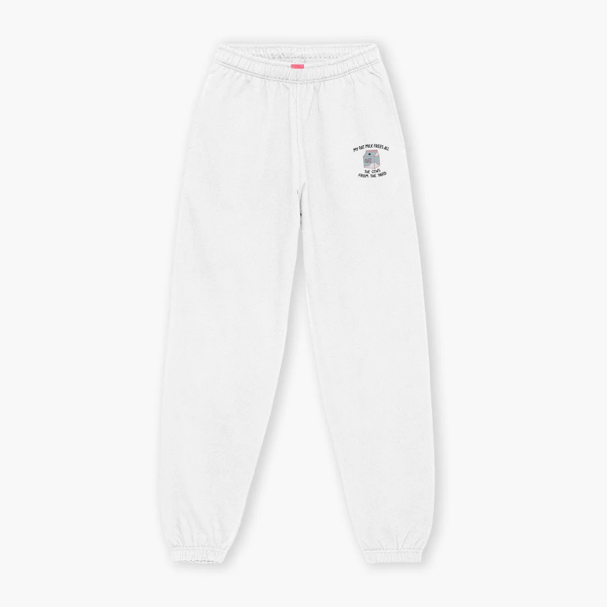 Embroidered Oat Milk Joggers | Cosy Unisex Fit