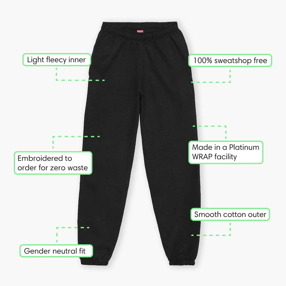 Embroidered Oat Milk Joggers | Cosy Unisex Fit