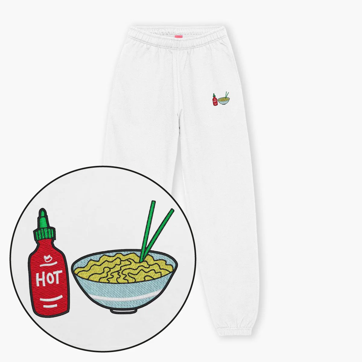 Embroidered Noodles Joggers - Cozy Unisex Fit