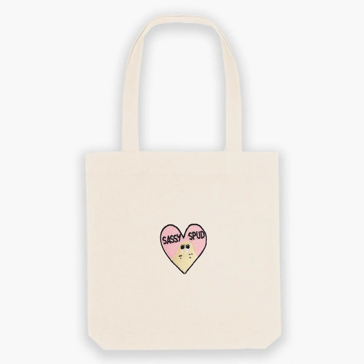Organic Cotton Embroidered Tote Bag - Sassy Spud Collection