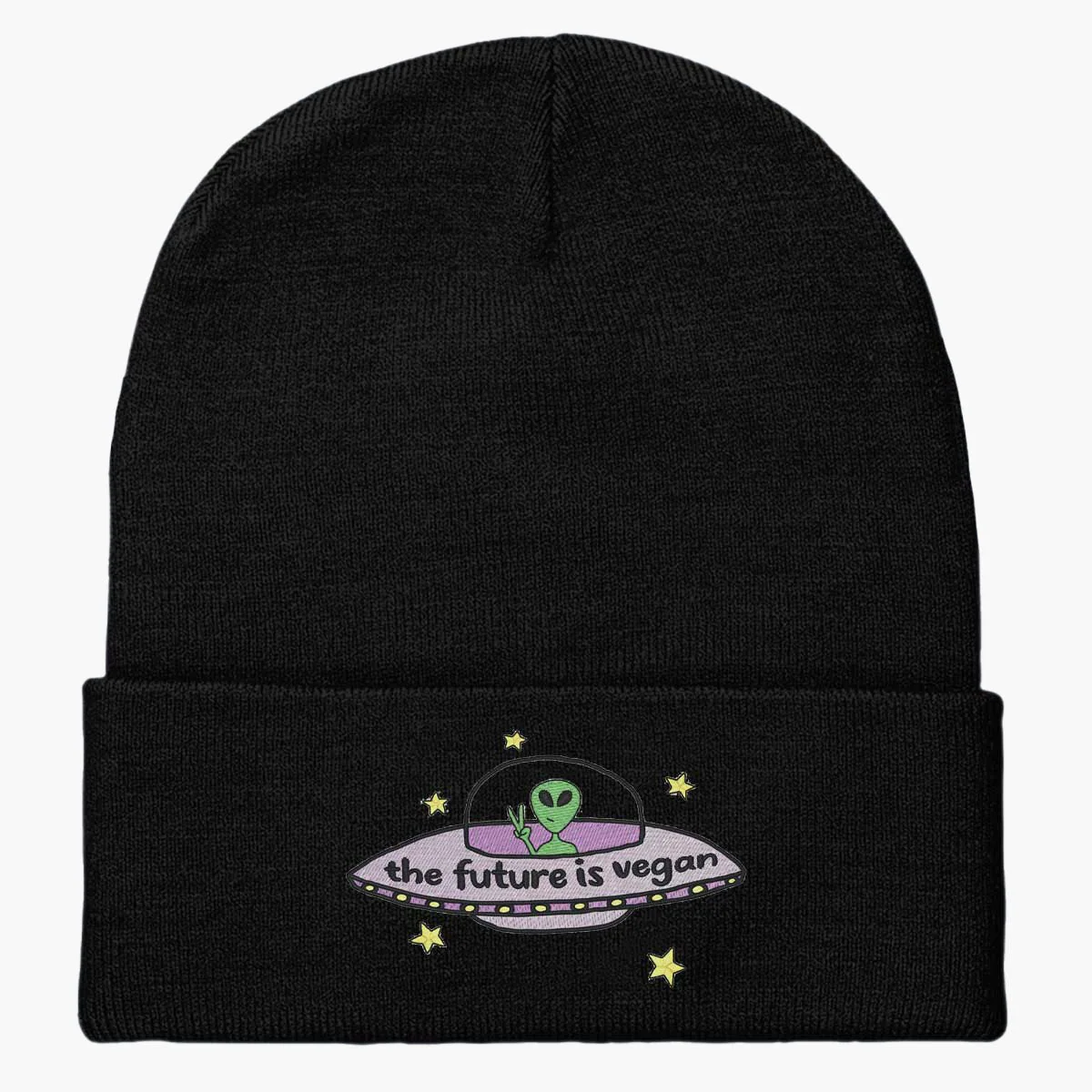 Embroidered Vegan Beanie - Premium Quality Winter Hat