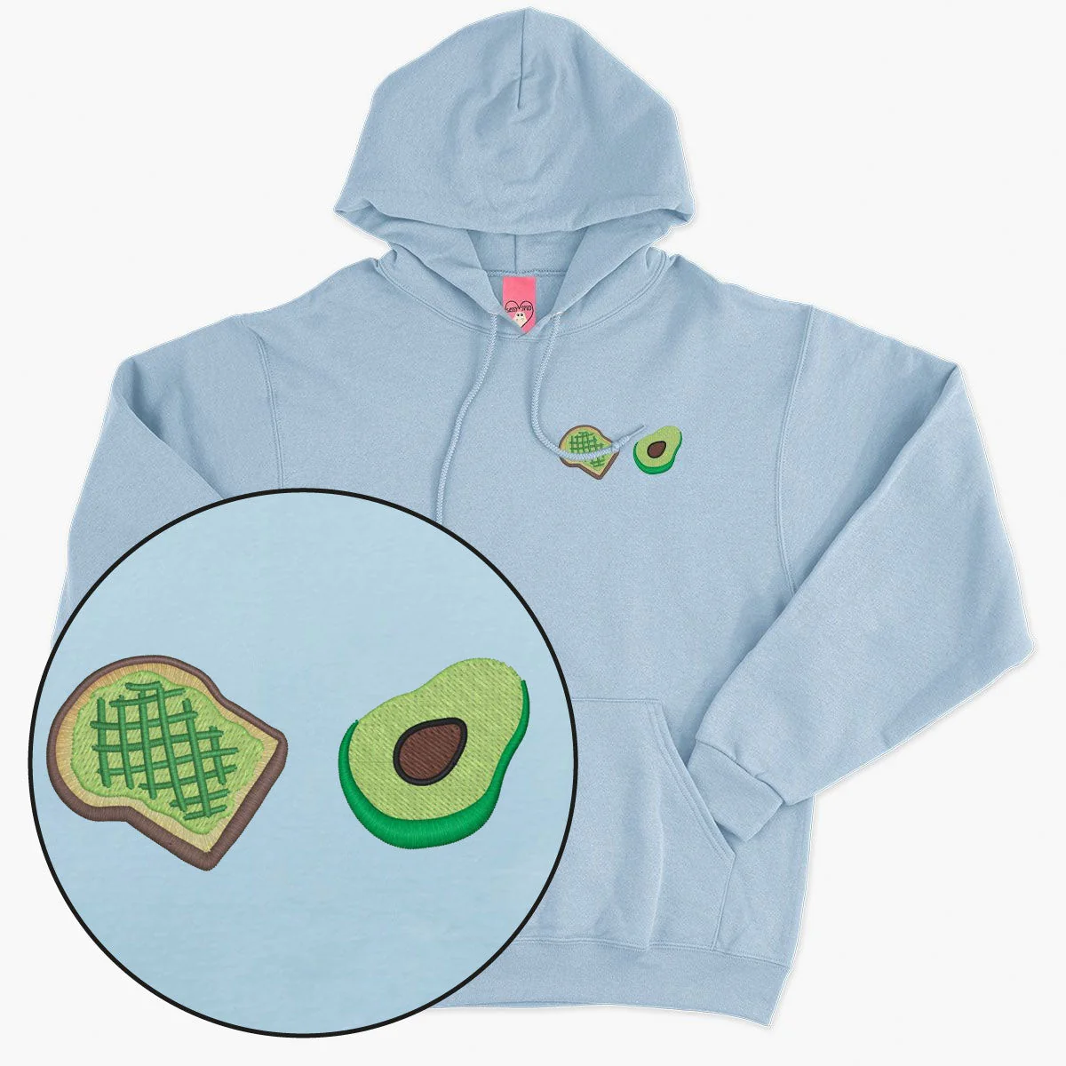 Embroidered Avocado Toast Hoodie - Unisex Fit Eco-Friendly JH001