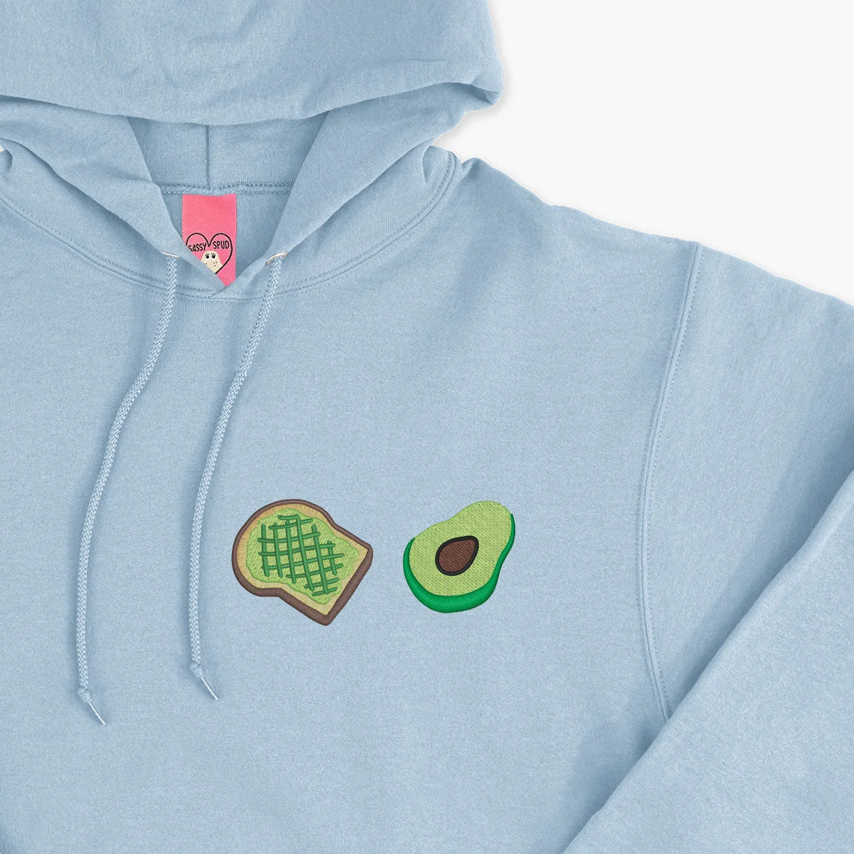 Embroidered Avocado Toast Hoodie - Unisex Fit Eco-Friendly JH001