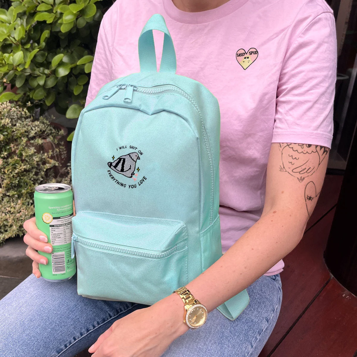 Sassy Embroidered Mini Backpack - Durable Vegan Bag