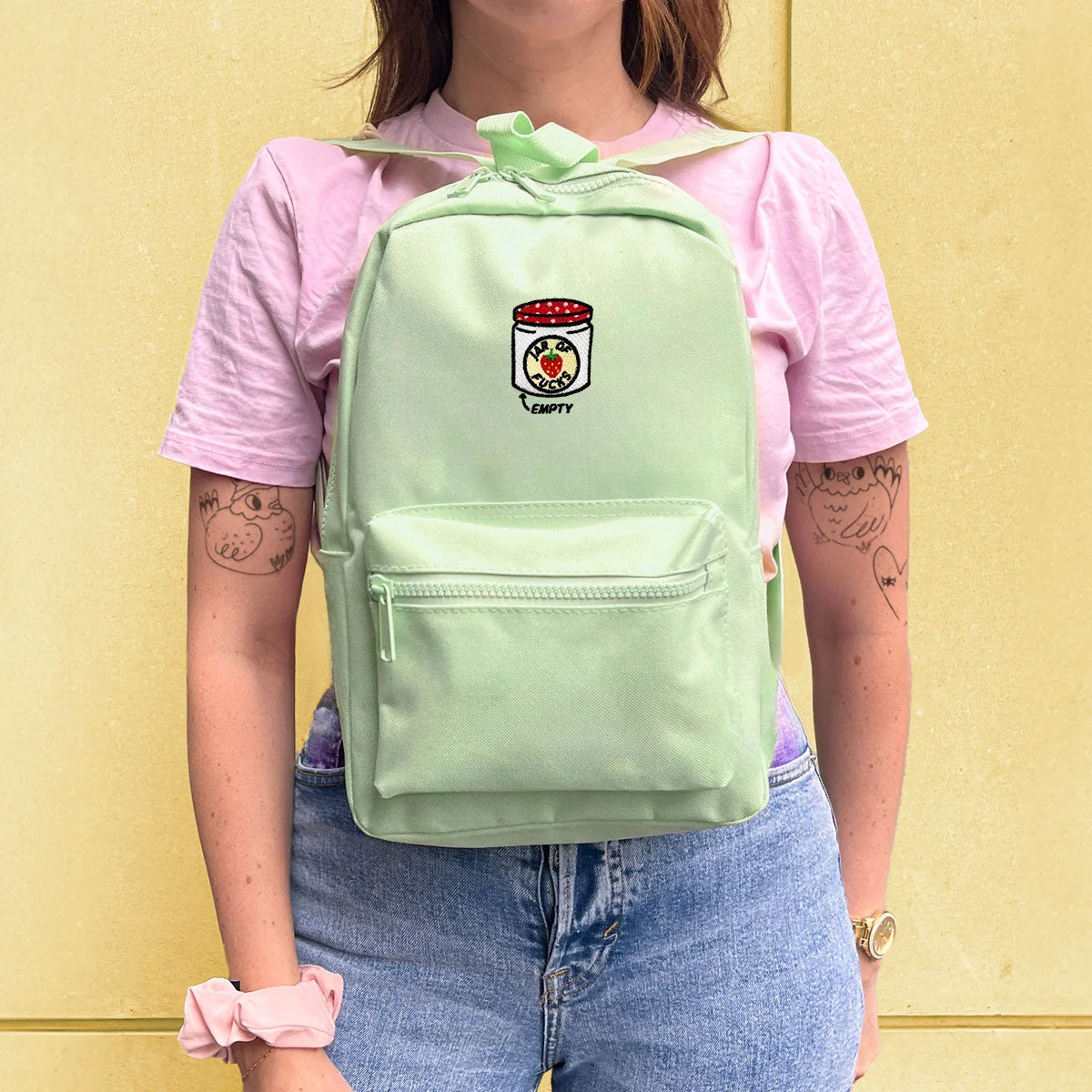 Embroidered Mini Backpack - Durable Vegan Sassy Style