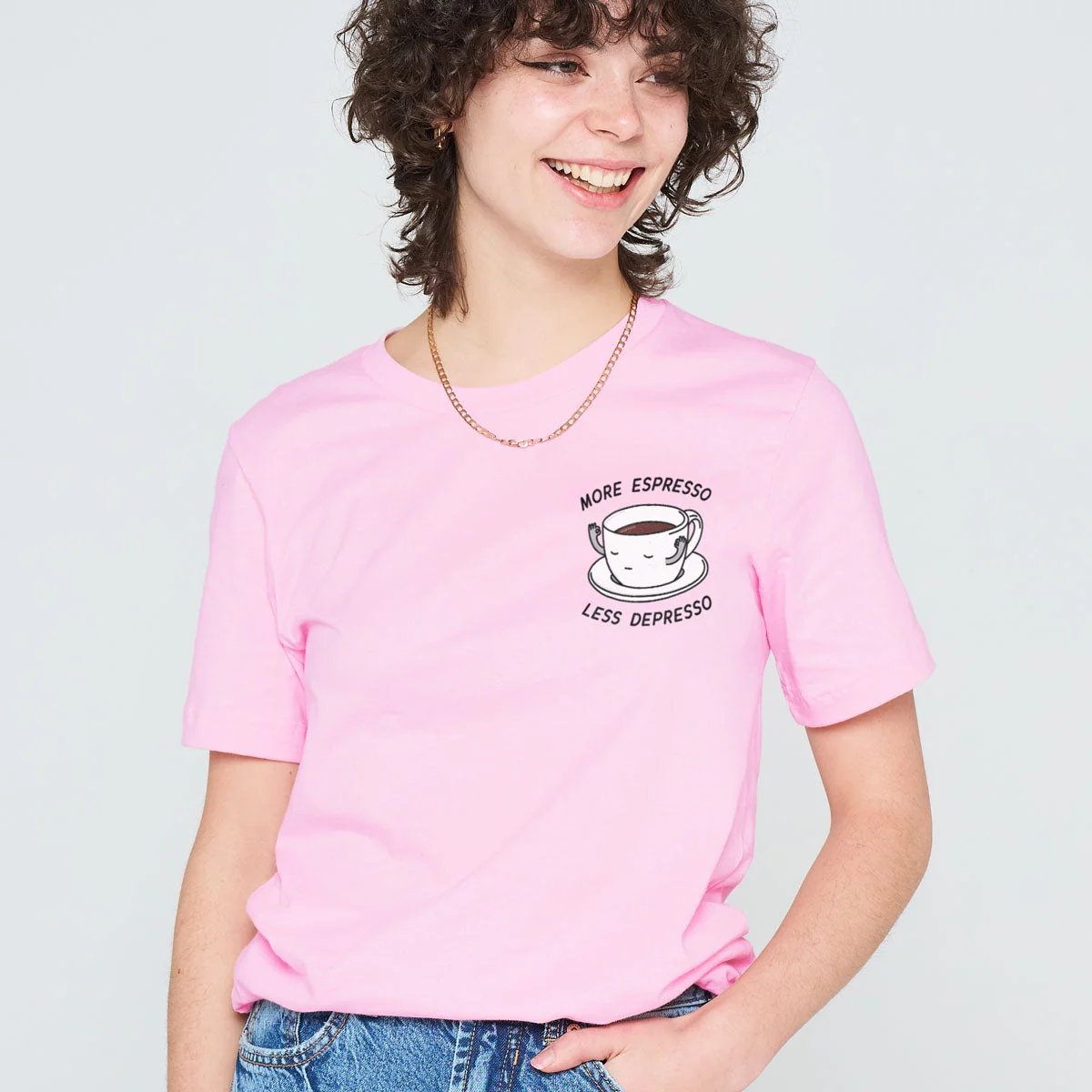 Organic Cotton More Espresso Less Depresso Unisex T-Shirt