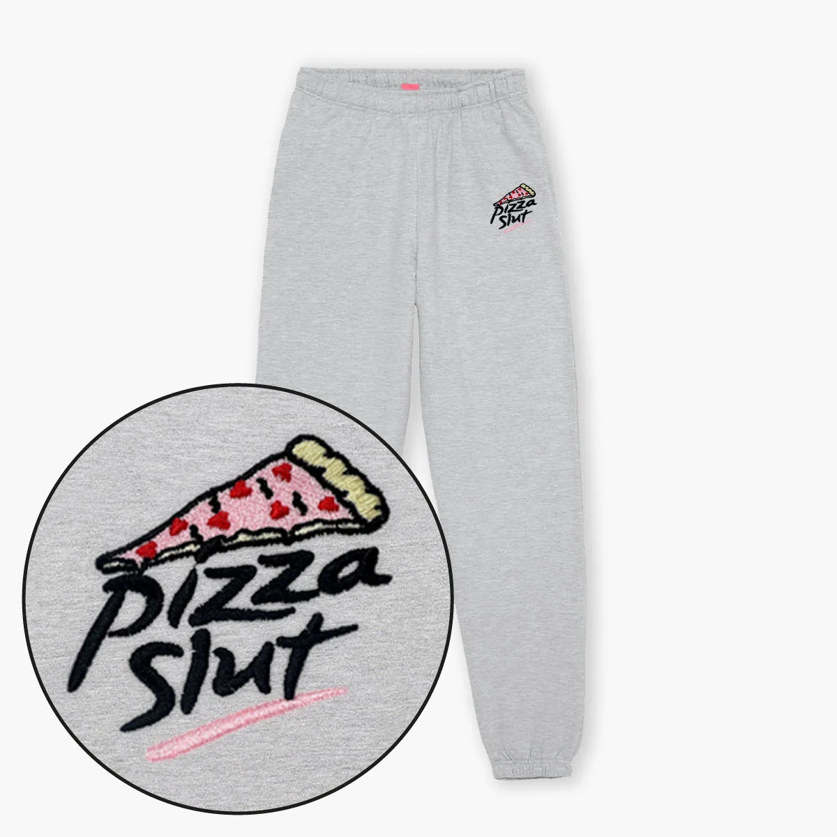 Embroidered Pizza Joggers Unisex Fit