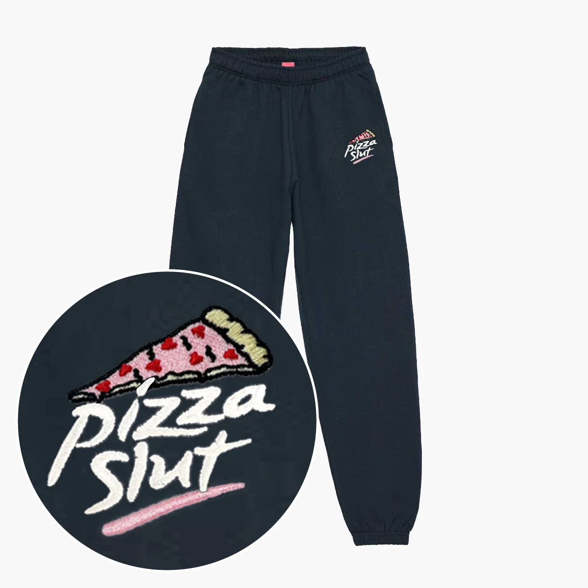Embroidered Pizza Joggers Unisex Fit