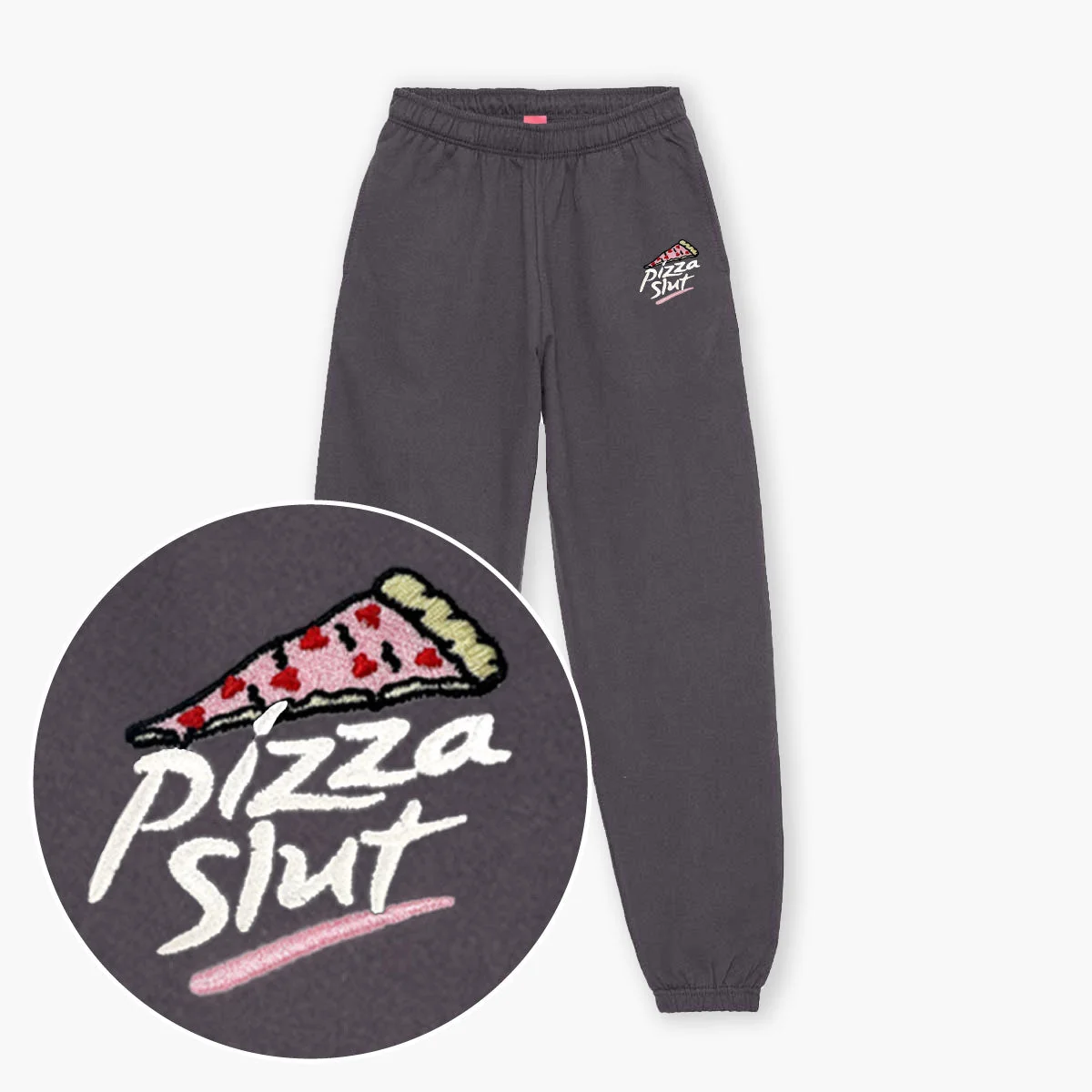 Embroidered Pizza Joggers Unisex Fit