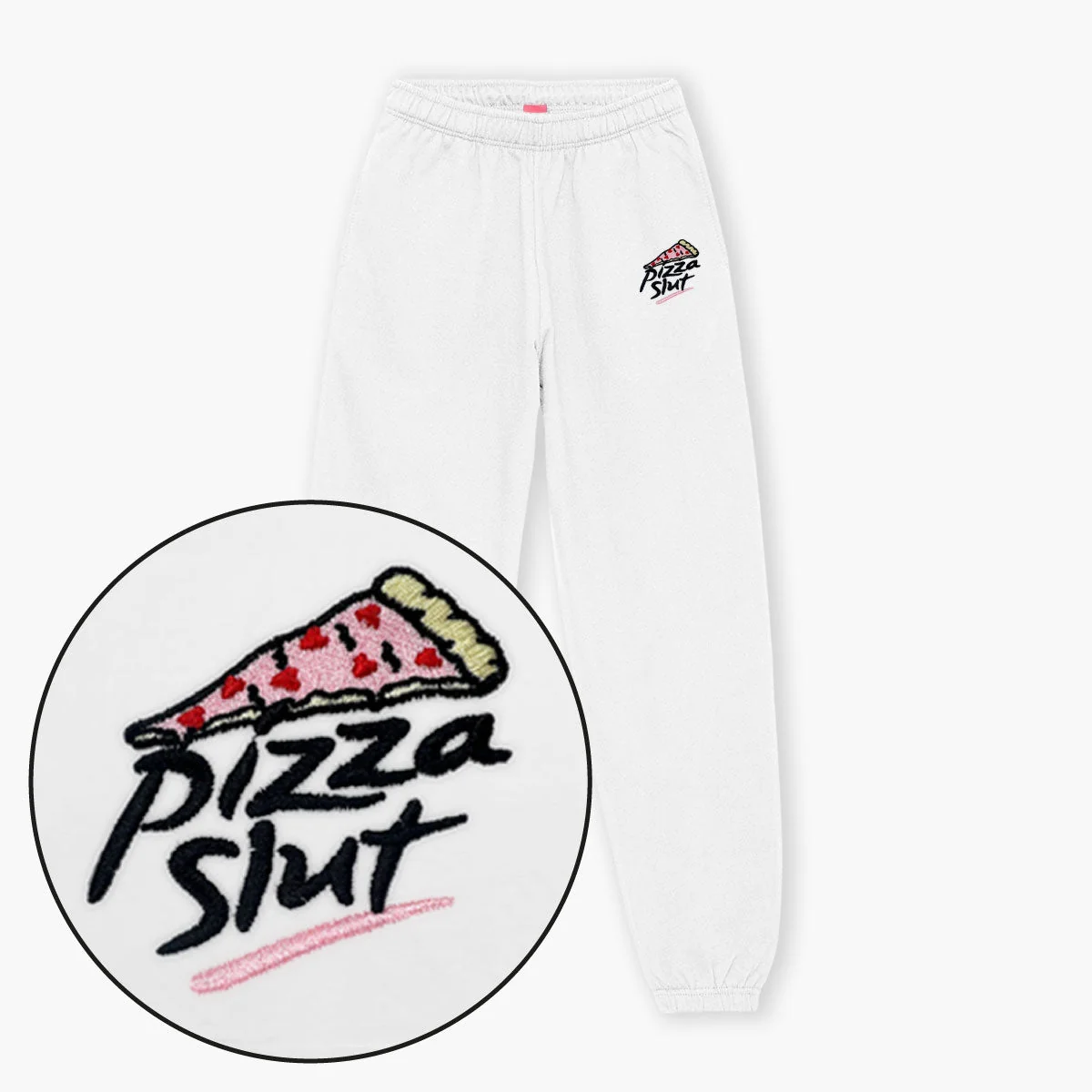 Embroidered Pizza Joggers Unisex Fit