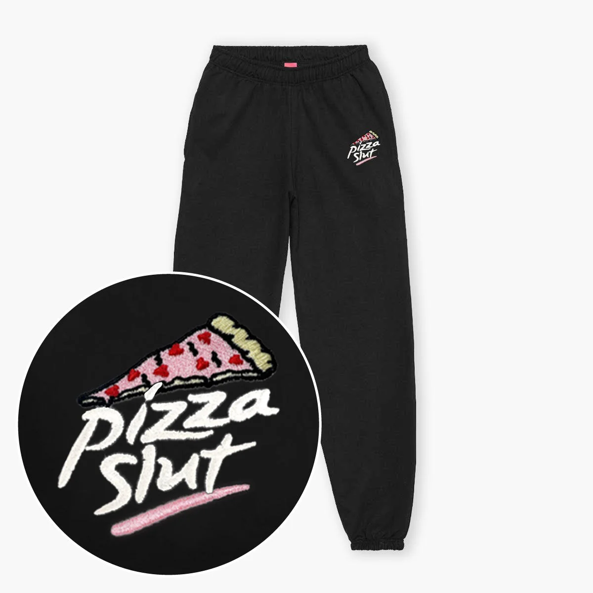 Embroidered Pizza Joggers Unisex Fit