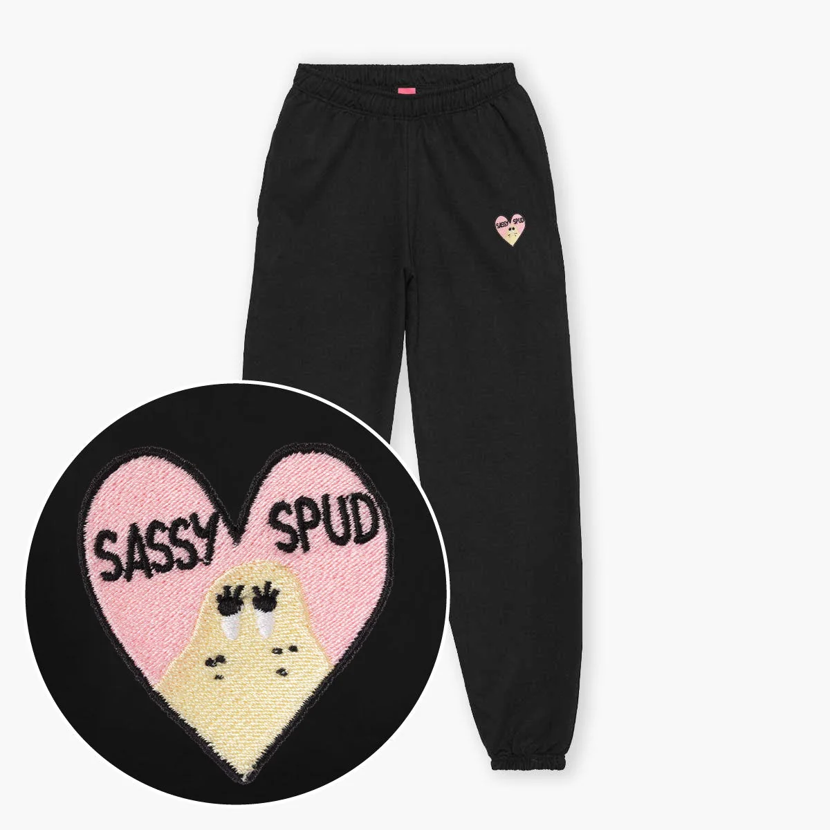 Embroidered Unisex Joggers - Sassy Embroidery Detail