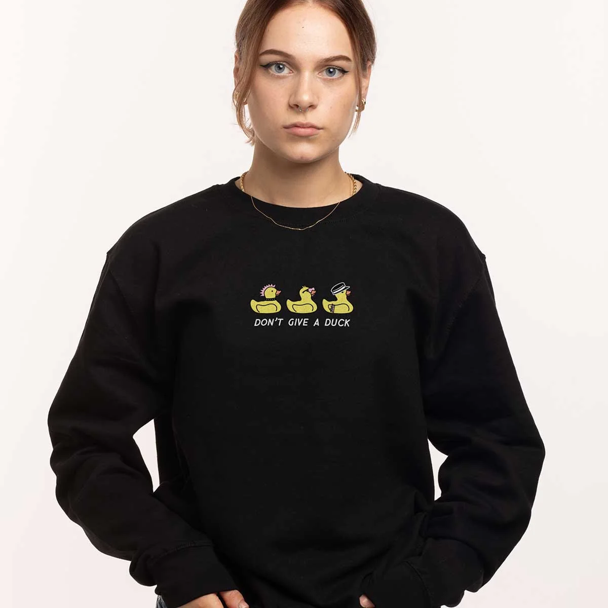 Duck Print Sweatshirt - Unisex Cute Printed Jumper