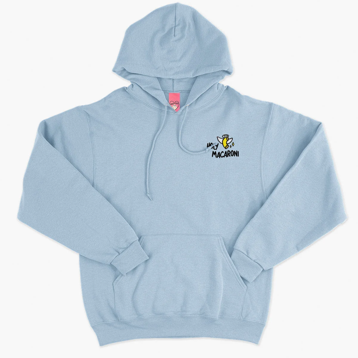 Embroidered Unisex Cosy Hoodie in Sky Blue and White