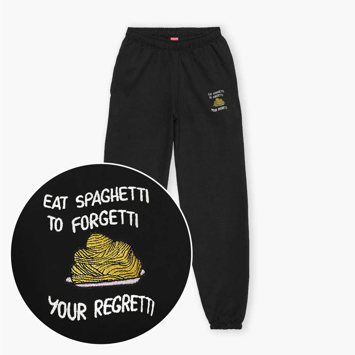 Embroidered Joggers with Spaghetti Design (Unisex)