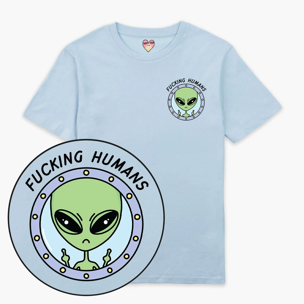 Alien Print Organic Cotton T-Shirt - Unisex Graphic Tee