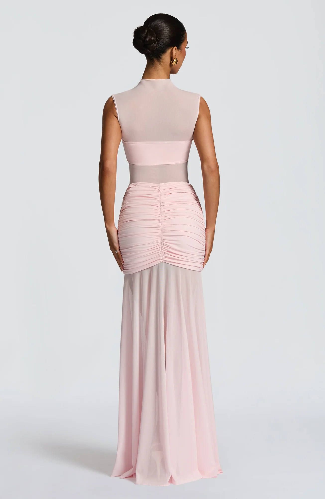 Sheer Mesh Bodycon Top in Blush - Adina Style