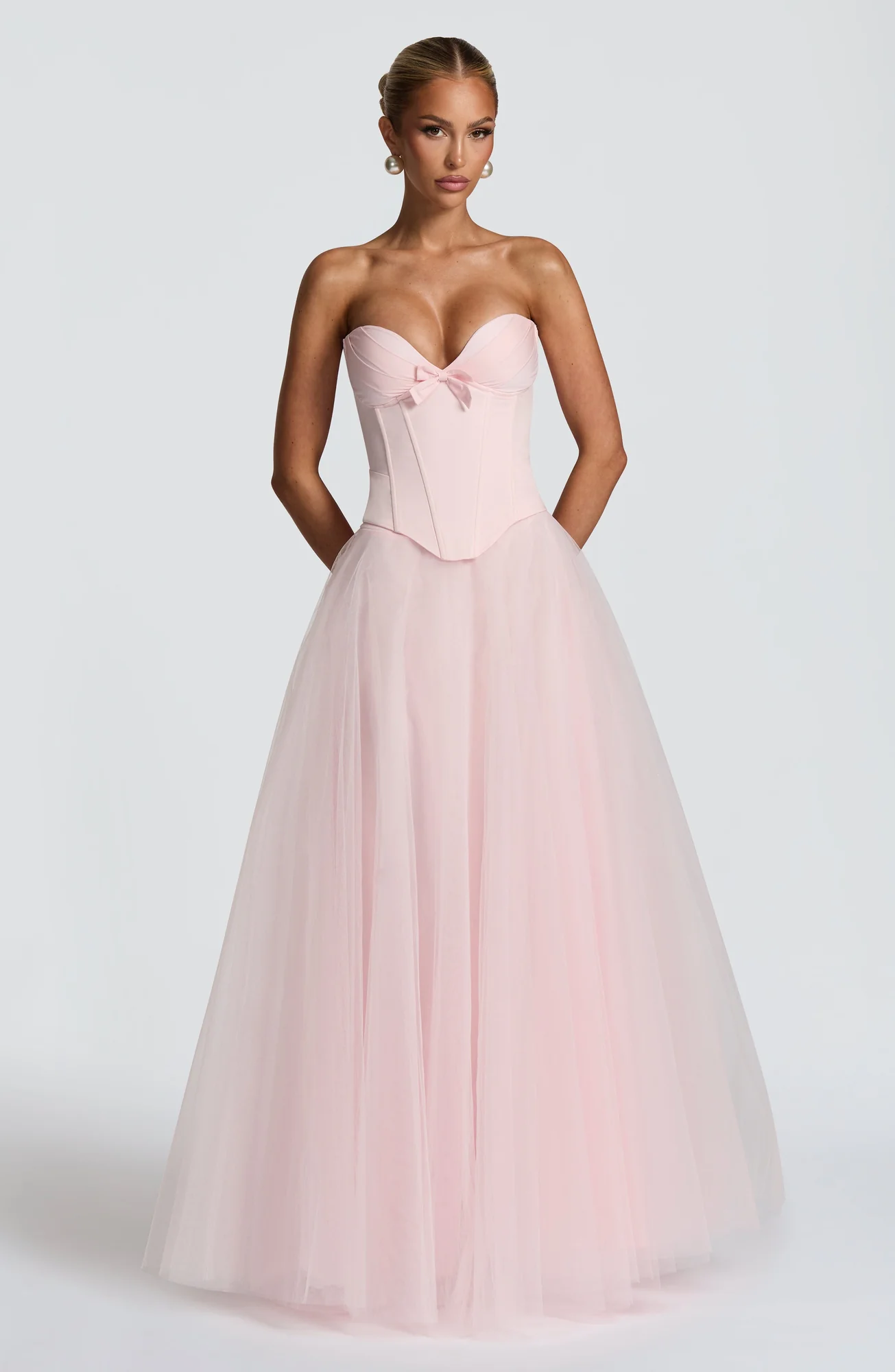 Blush Soft Tulle Maxi Skirt - Elegant Mid-Rise Full Length Design