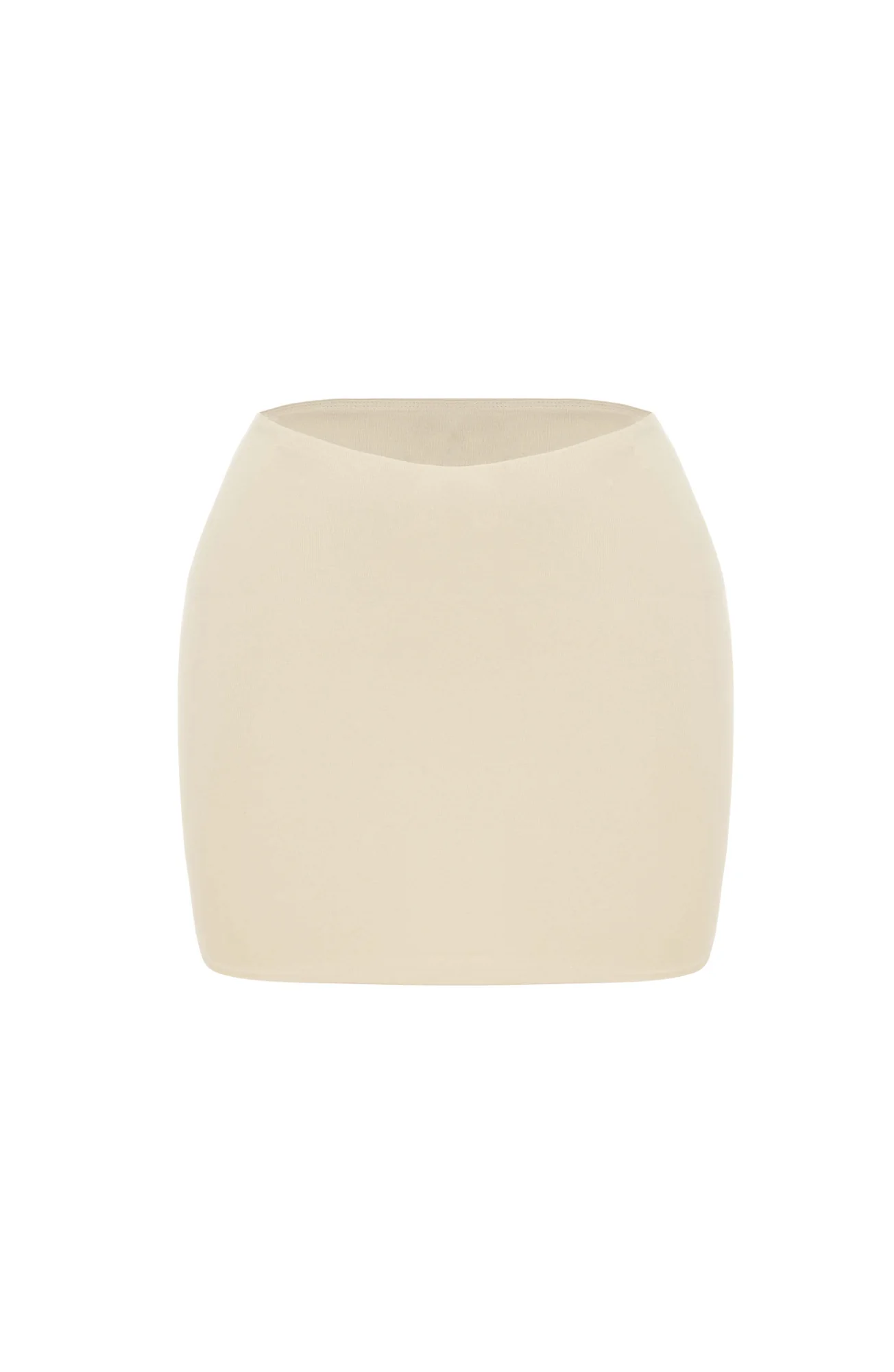 Cream Modal Micro Mini Skirt - Contouring Waist Design