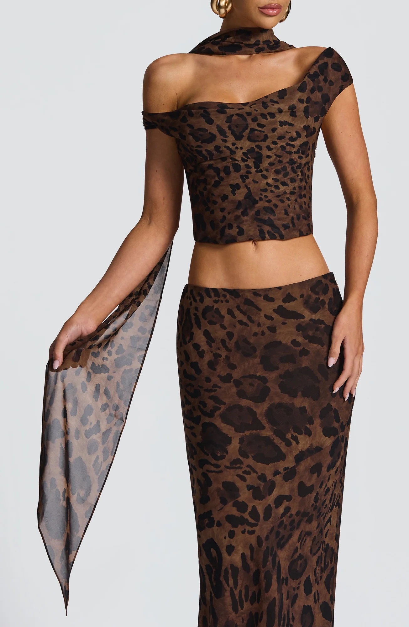 Leopard Print Chiffon Scarf - Chic & Sophisticated Accessory