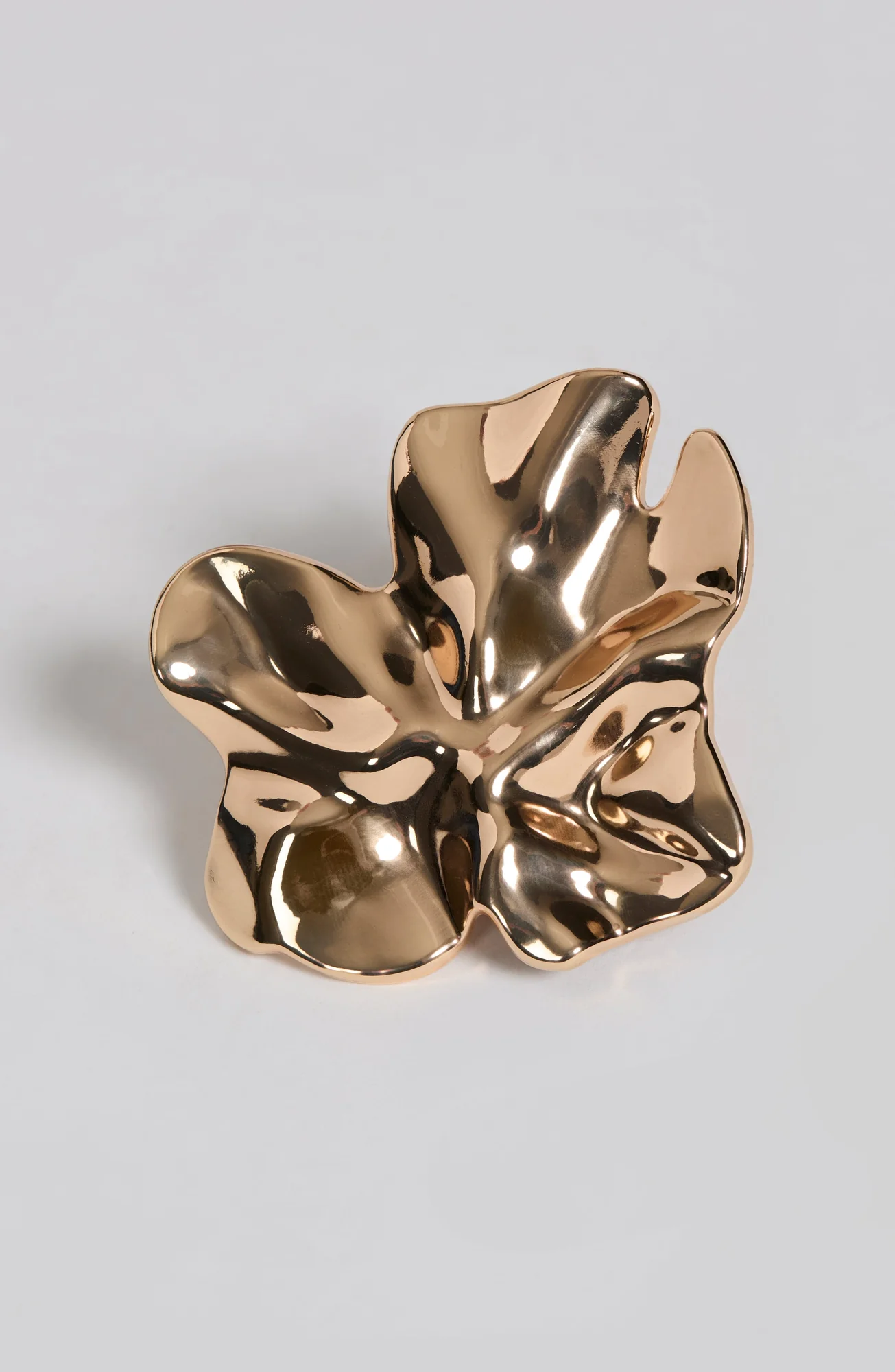 Organic Abstract Gold Brooch - Elegant Double Pin Clasp Accessory