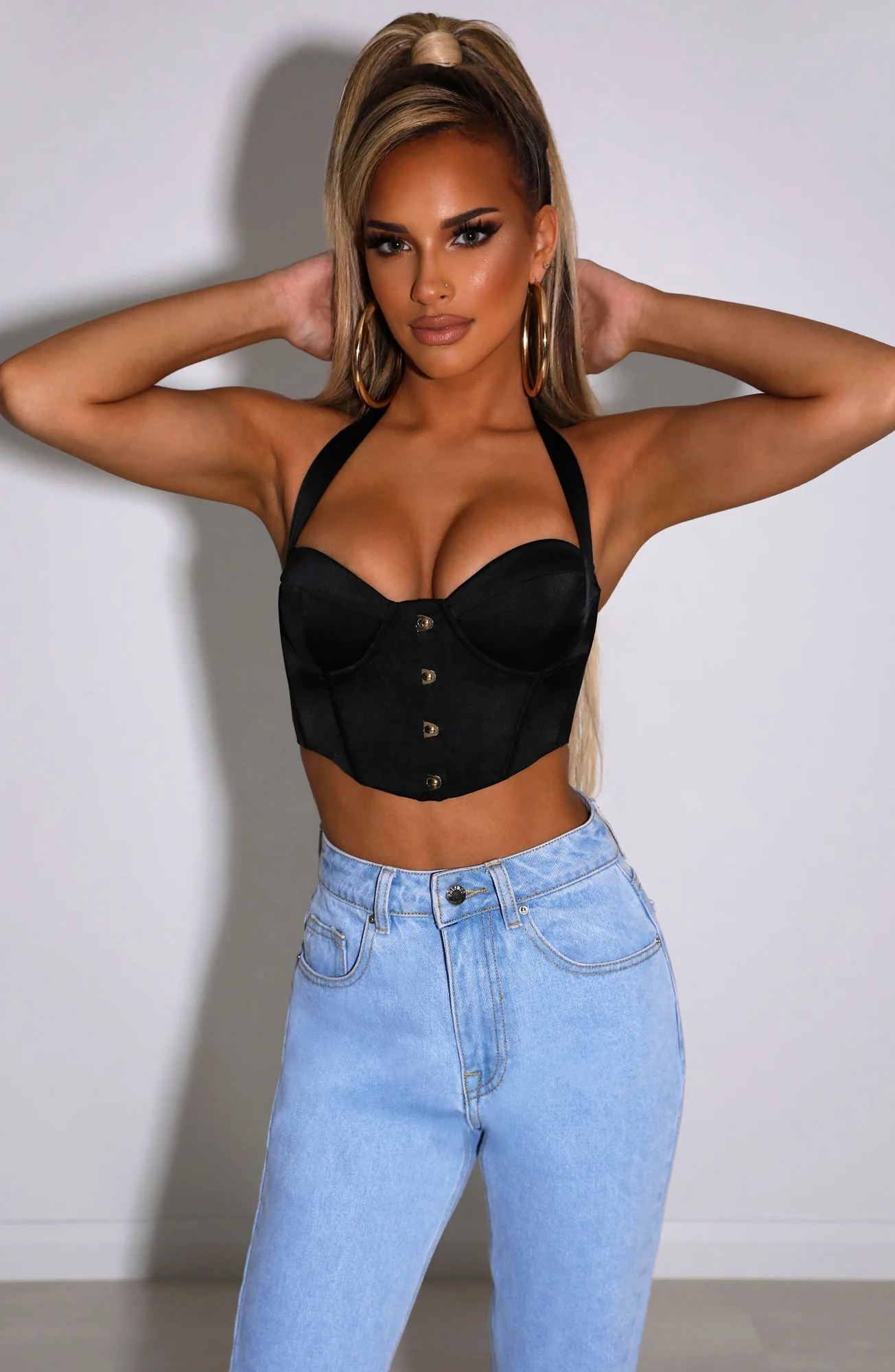 Black Corset Top for Women - Aaliyah Style