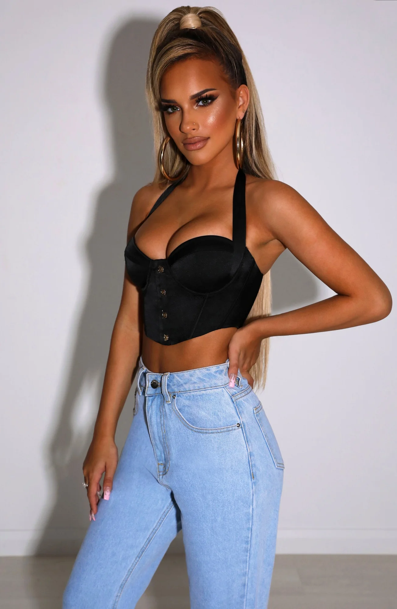 Black Corset Top for Women - Aaliyah Style