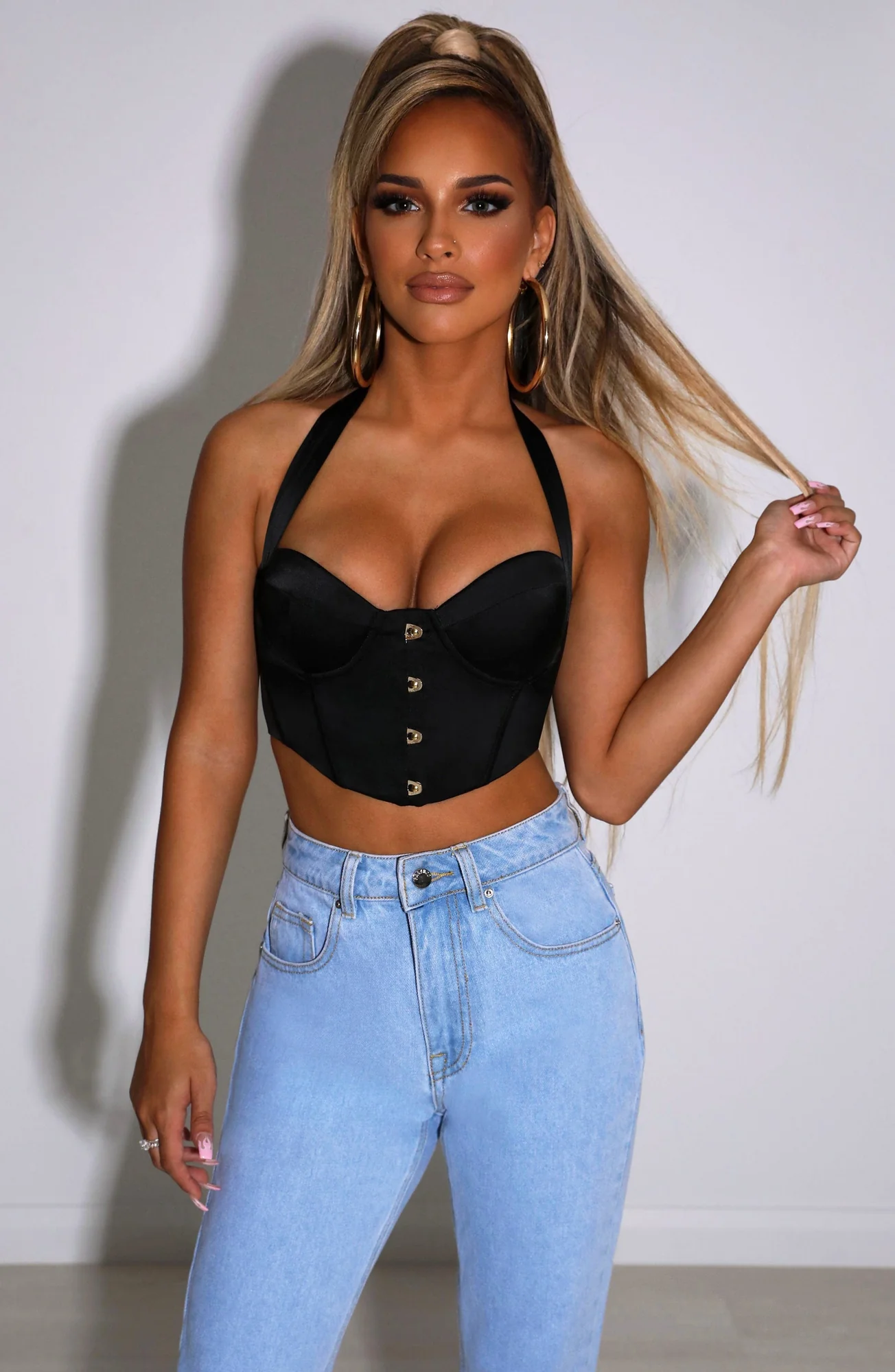 Black Corset Top for Women - Aaliyah Style