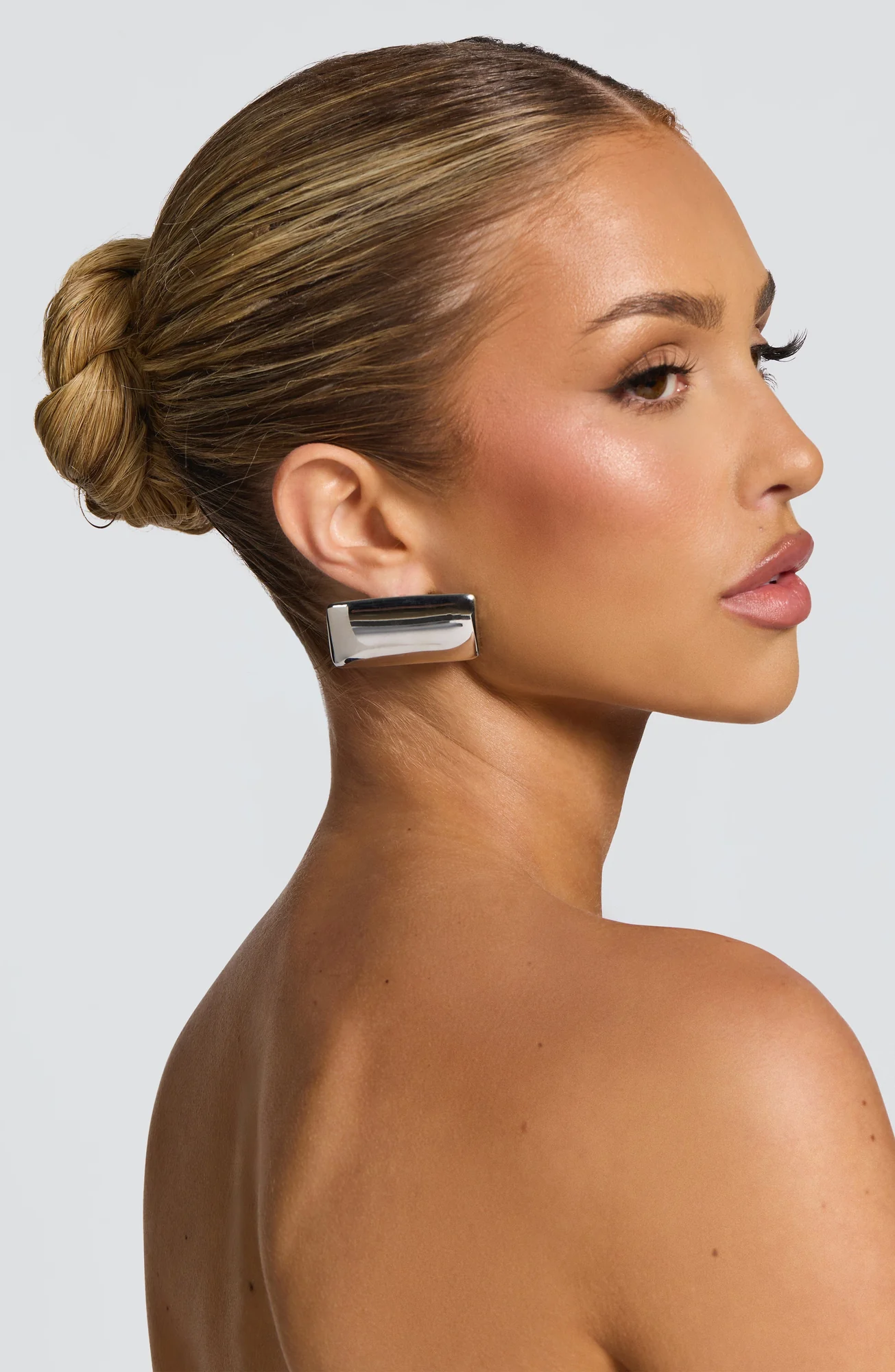 Sleek Silver Rectangular Earrings - Elegant Jewelry Accessory