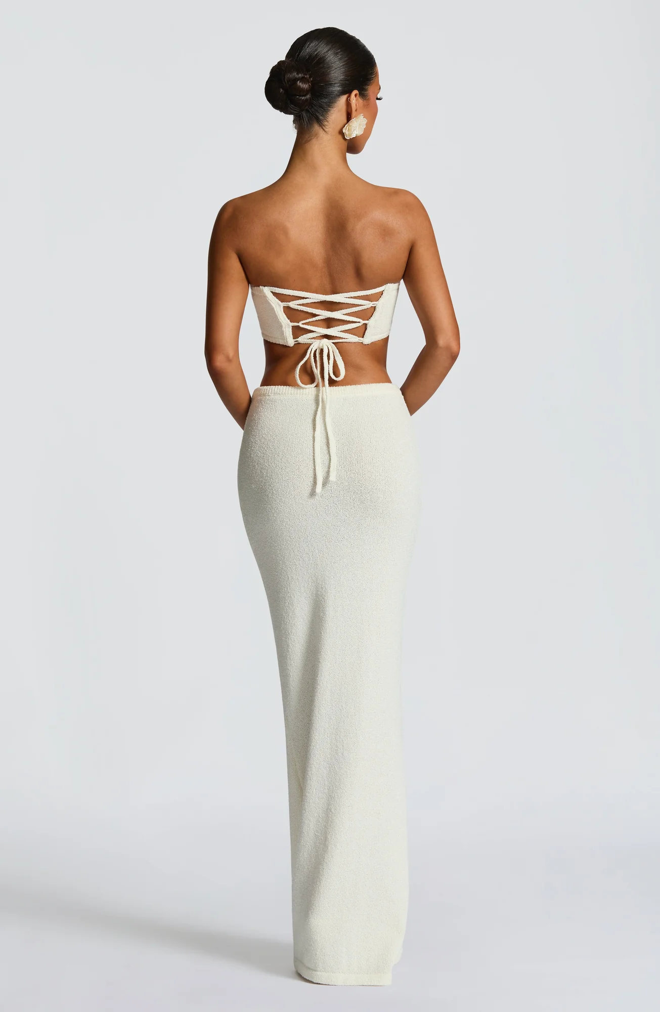 Knit Maxi Skirt in Ivory - Elegant Body-Hugging Style