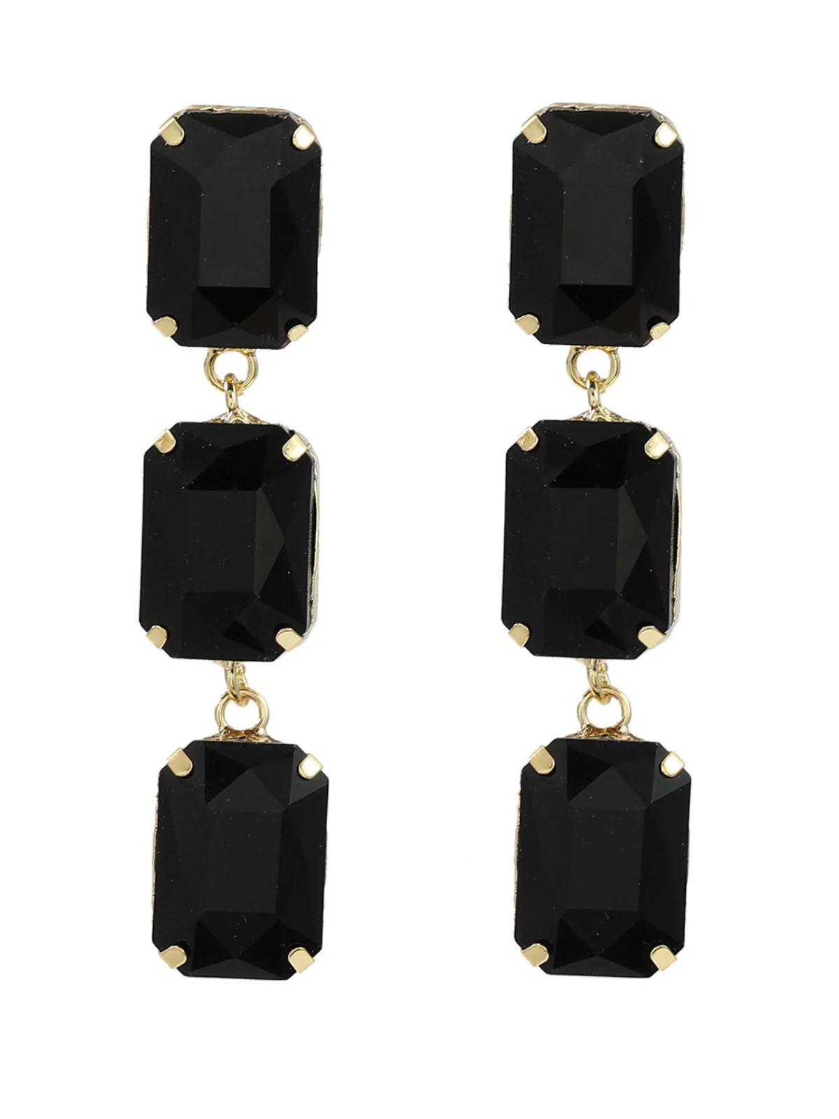 Luxury Crystal Gem Cascade Earrings - Exquisite Sparkling Gems