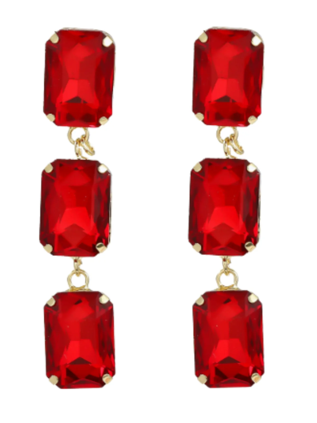 Luxury Crystal Gem Cascade Earrings - Exquisite Sparkling Gems