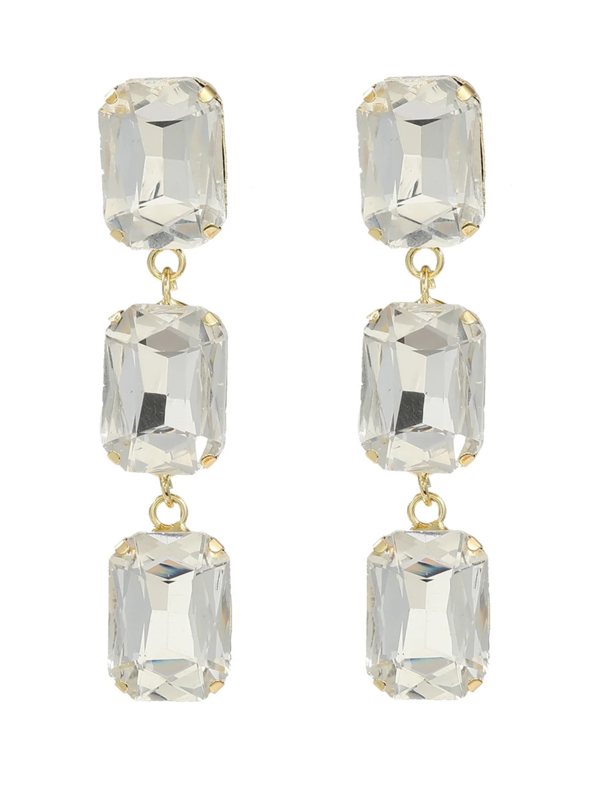 Luxury Crystal Gem Cascade Earrings - Exquisite Sparkling Gems
